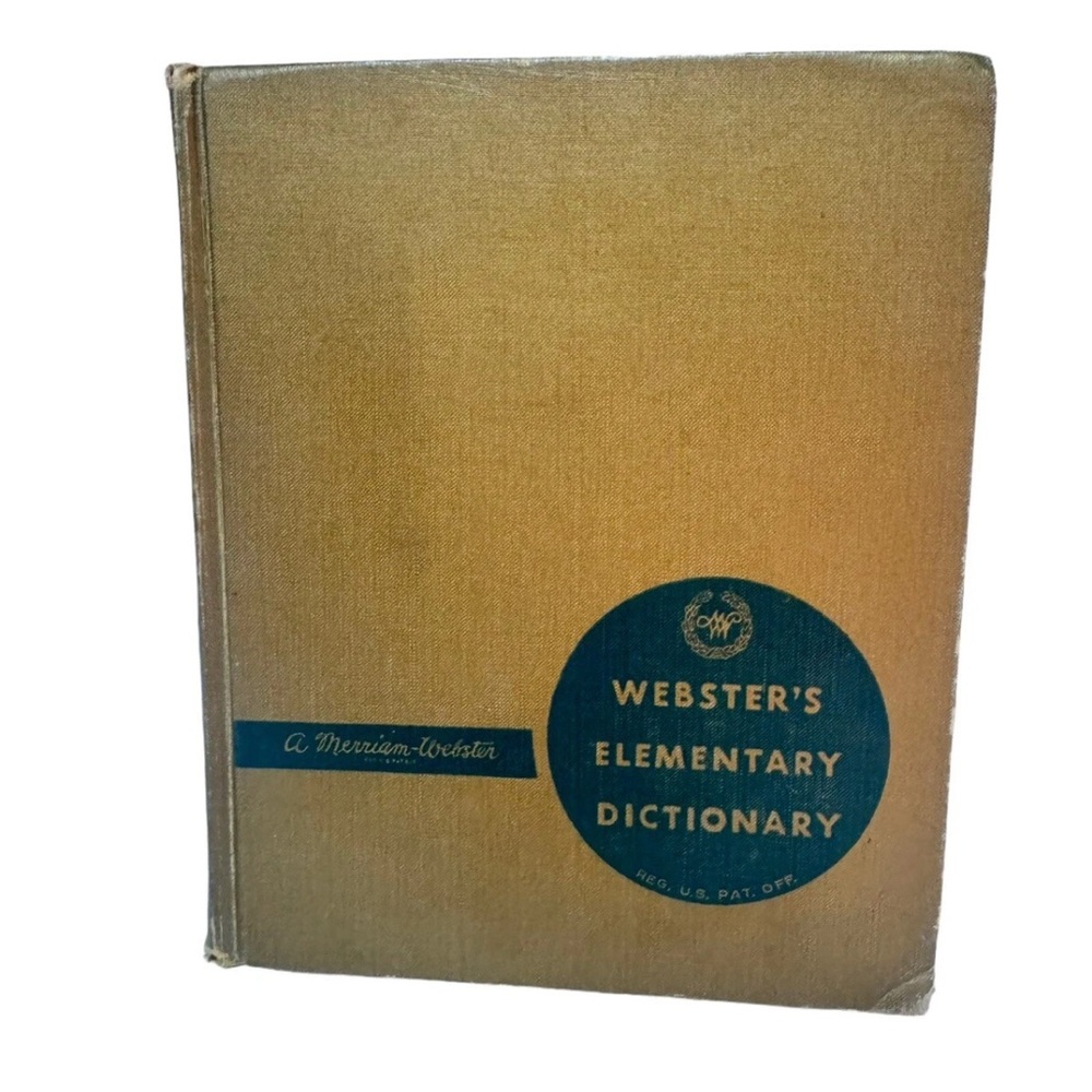 Webster’s Elementary Dictionary, 1961, School Book From 1960s VTG Library Decor